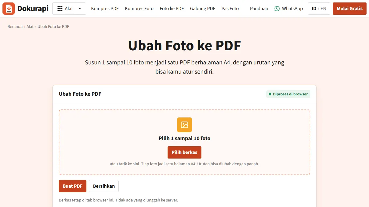 Screenshot of the related tool: Photo to PDF: Turn Phone Pictures of Documents into a Clean PDF